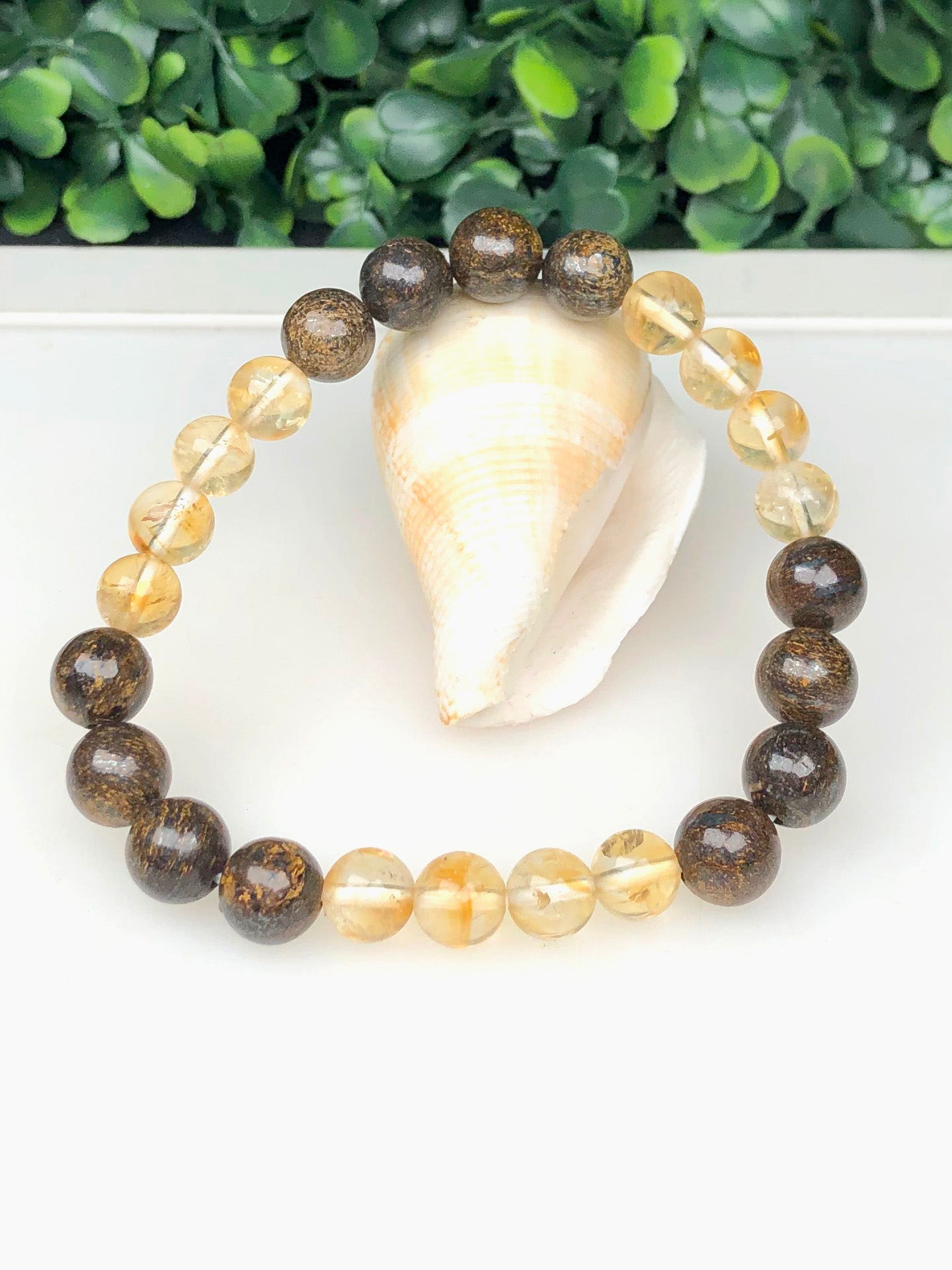 Million Bucks Mixel Crystal Bracelet (Bronzite & Citrine)