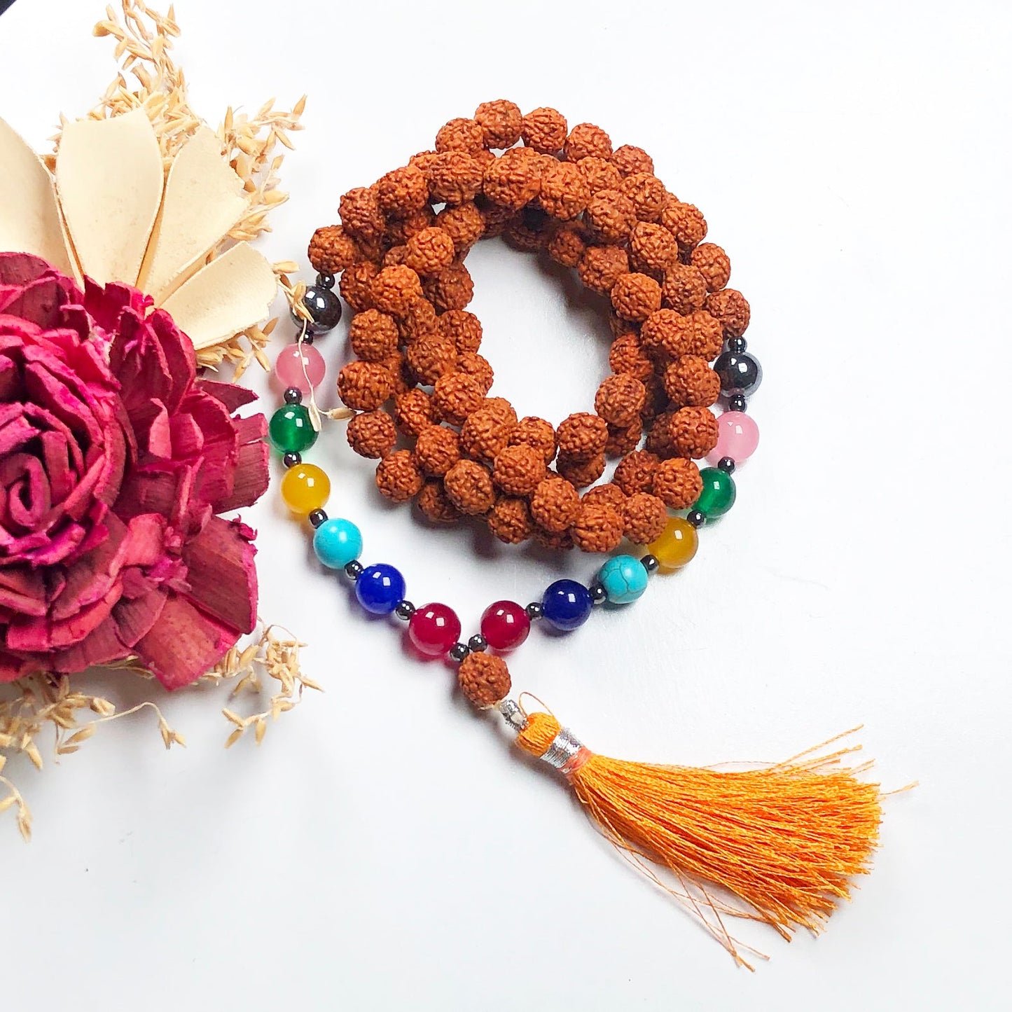 Rudraksh Seven Chakra 108 Beads Mala/Necklace