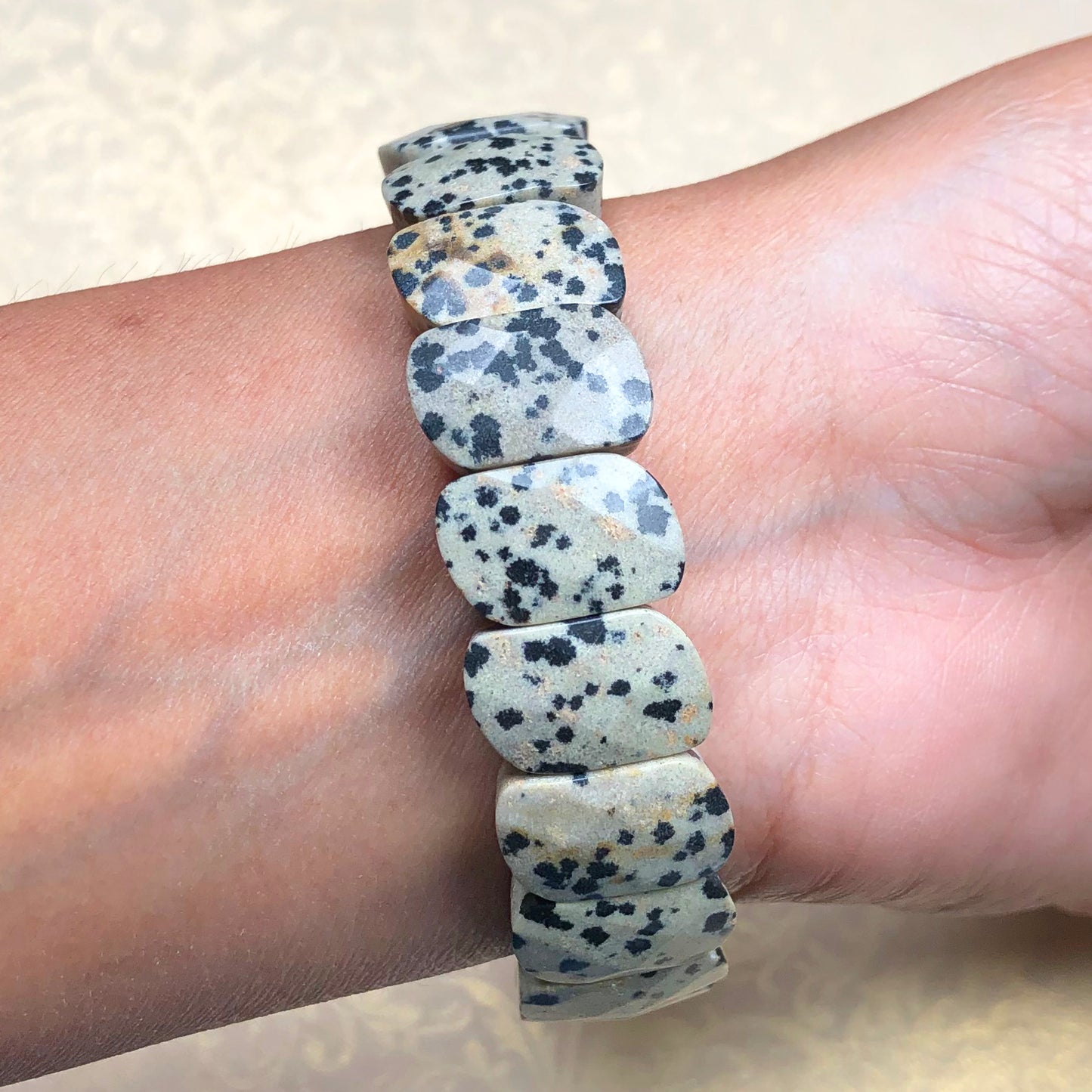 White Dalmatian Healing Bracelet – Promotes Joy, Playfulness, And Loyalty