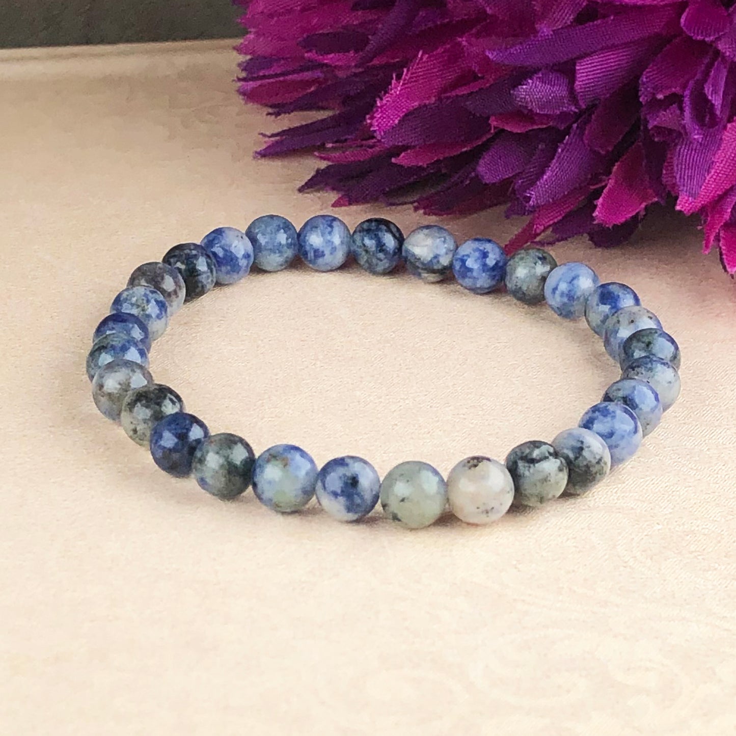 Sodalite Bracelet – 8mm Natural Beads | Stretchable | Clarity & Communication Boosting Crystal Bracelet