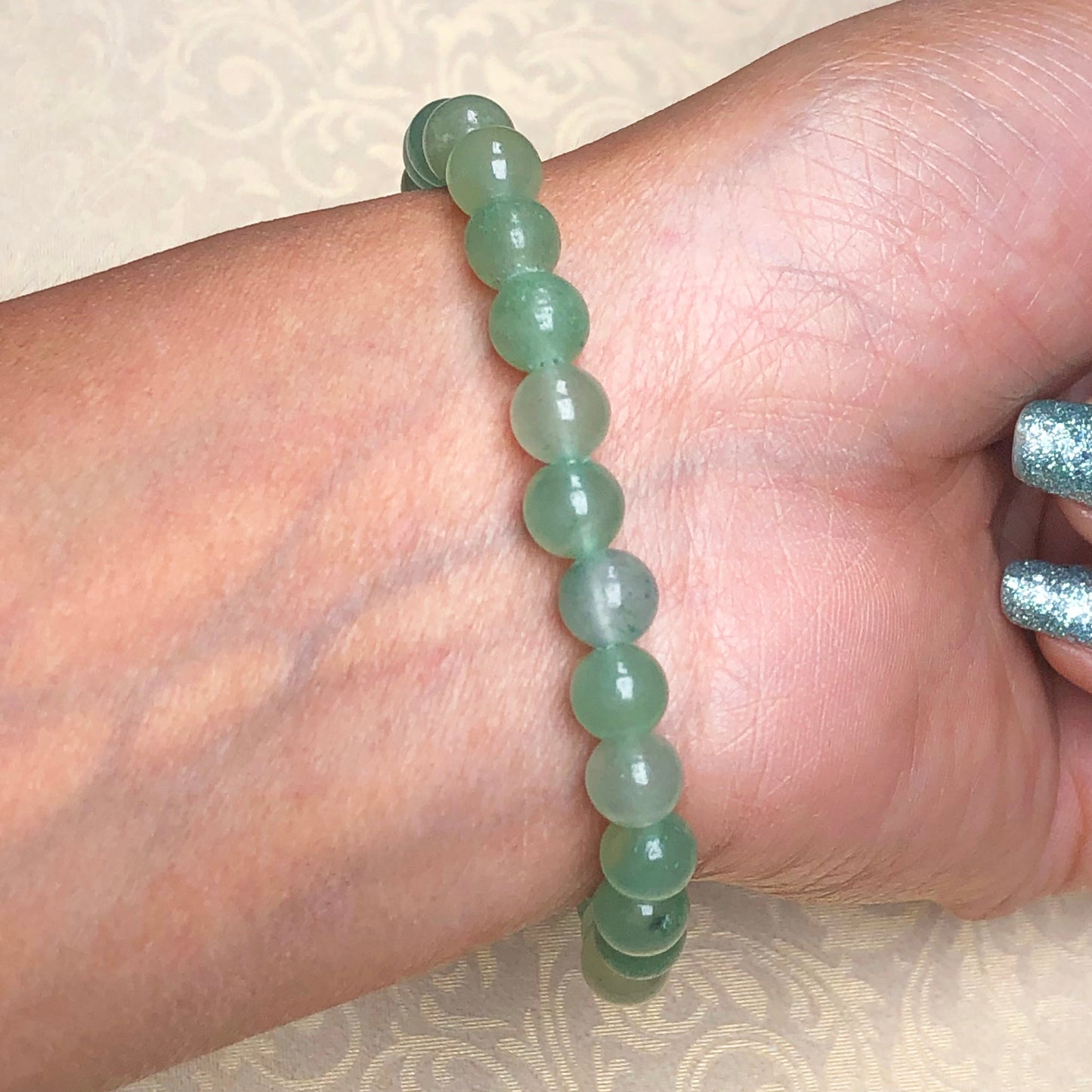 Green Aventurine Bracelet – 8mm Natural Beads | Stretchable | Luck & Prosperity Crystal Bracelet