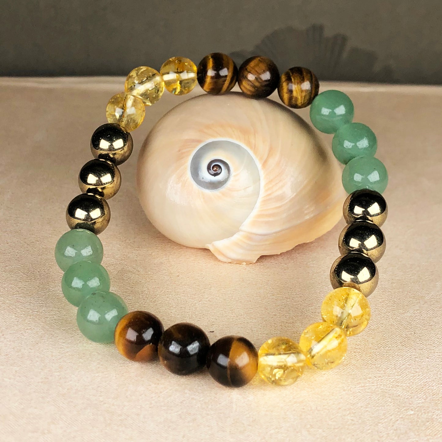 Money Magnet Bracelet – 8mm Natural Beads | Stretchable | Attract Wealth, Luck & Abundance Crystal Bracelet