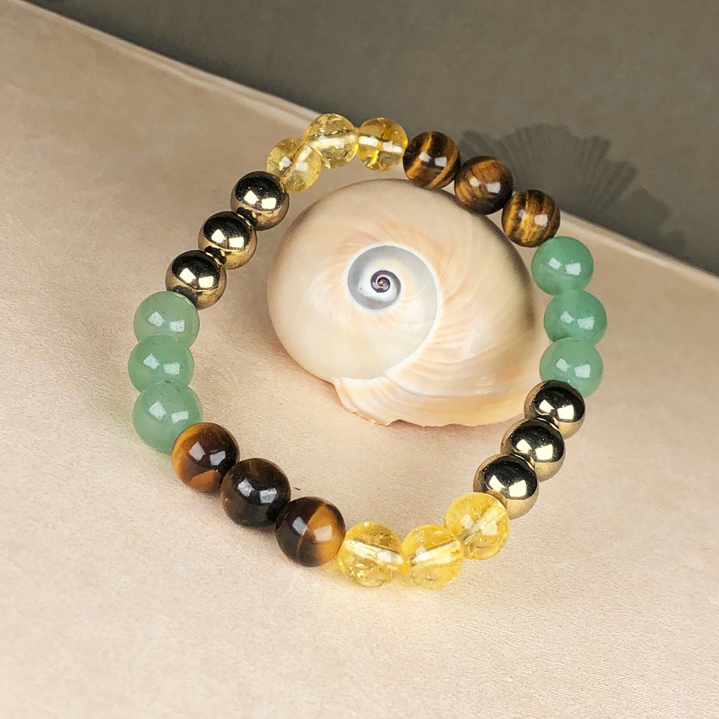 Money Magnet Bracelet – 8mm Natural Beads | Stretchable | Attract Wealth, Luck & Abundance Crystal Bracelet