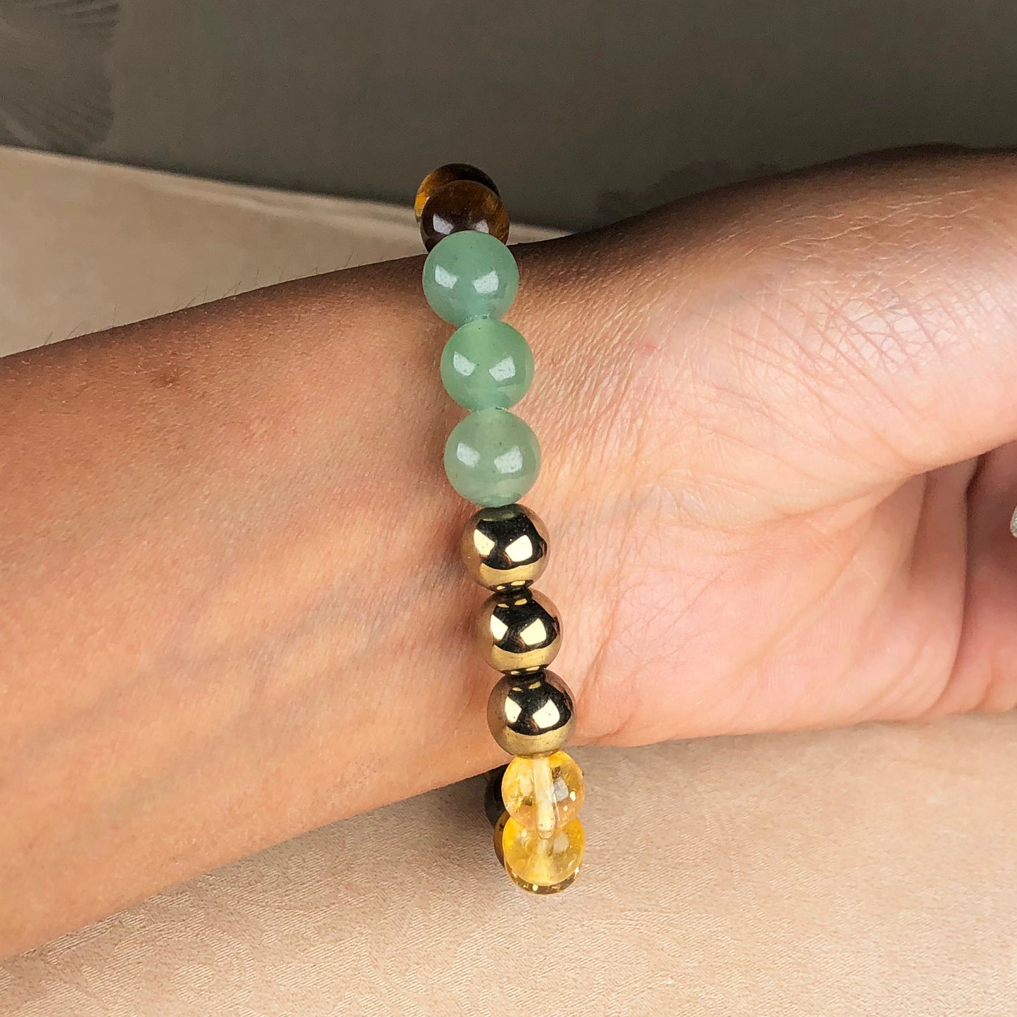 Money Magnet Bracelet – 8mm Natural Beads | Stretchable | Attract Wealth, Luck & Abundance Crystal Bracelet