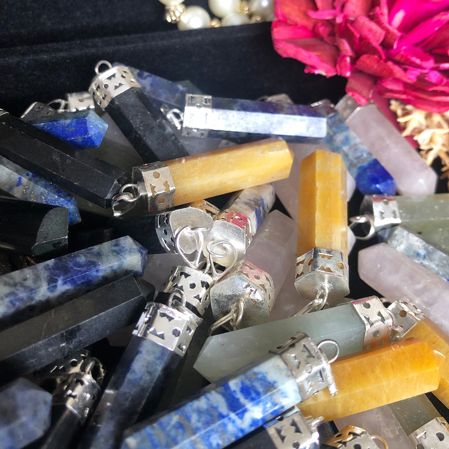 Authentic Mix Gemstone Point Pendants