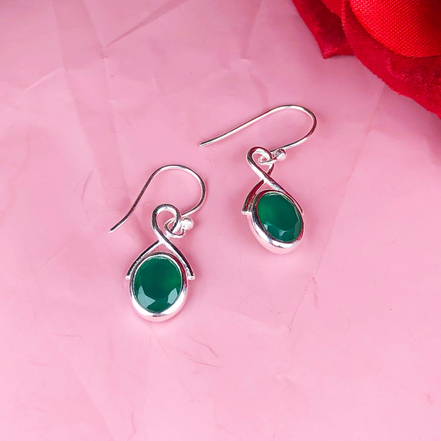 Zhupuk International Trending Design Gemstone Aventurine Earrings for Women and Girls Light Weight Dangle For Every Occasion Nickel-Free Quality ( RITI031 )