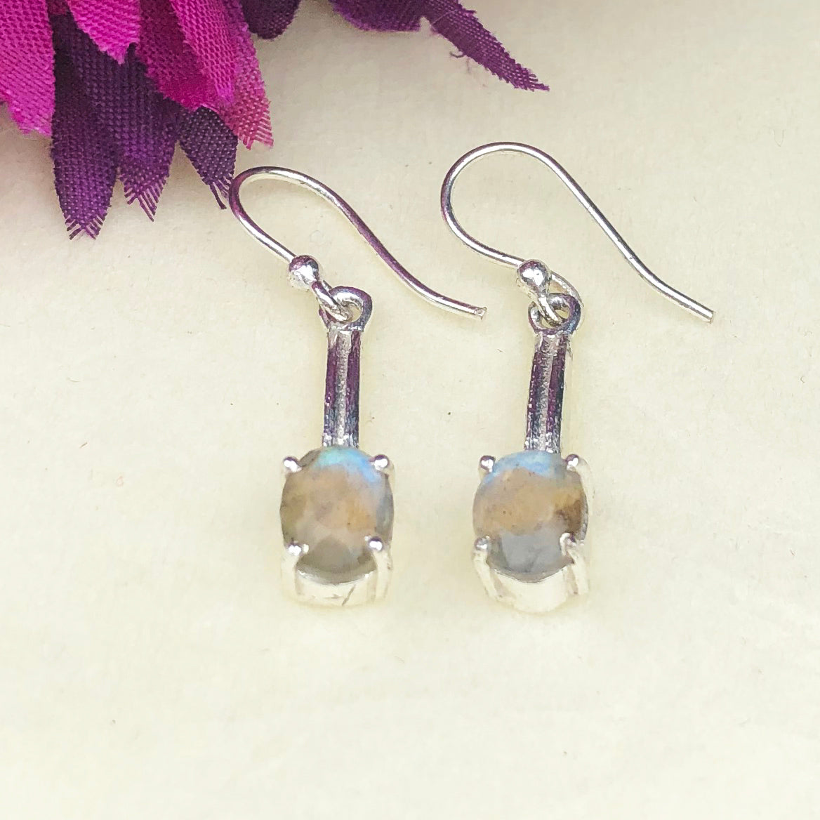 Zhupuk International Trending Design Gemstone Labradorite Earrings for Women and Girls Light Weight Dangle For Every Occasion Nickel-Free Quality ( RITI048 )