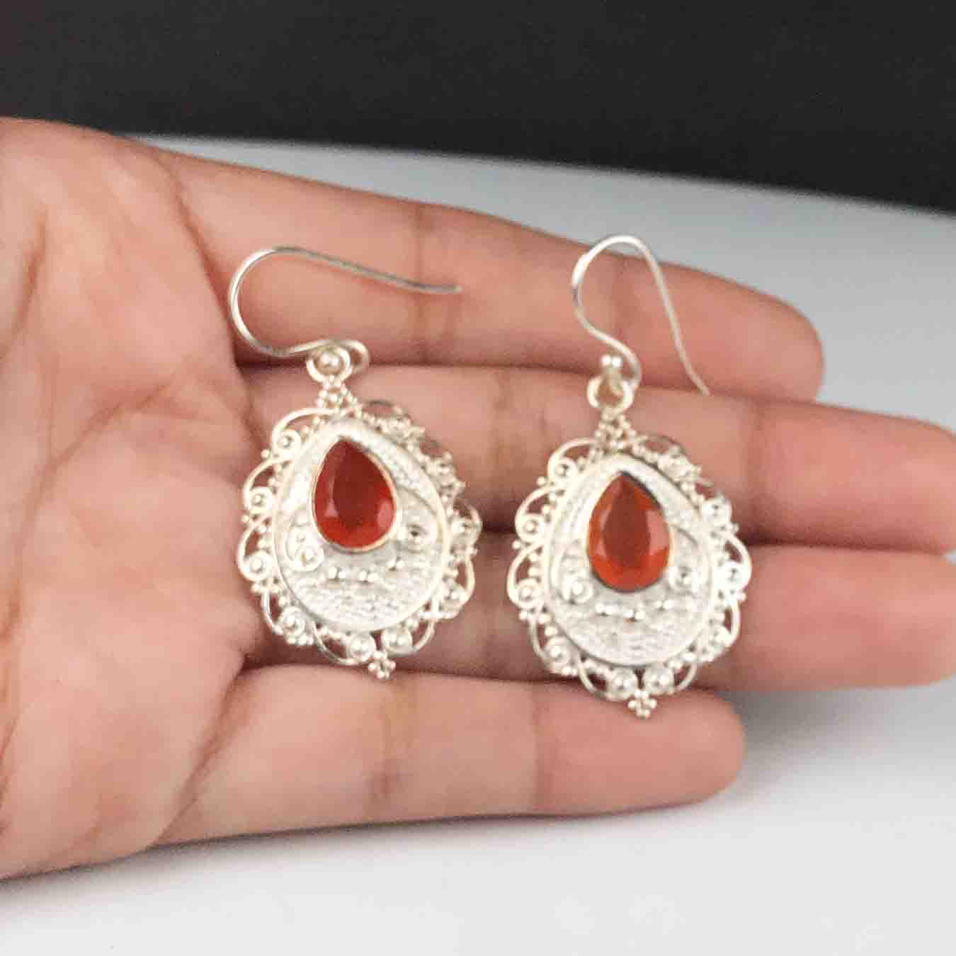 Zhupuk International Latest Stylish Gemstone Jasper Earrings for Women and Girls Light Weight Dangle For Every Occasion Nickel-Free Quality ( RITI095 )