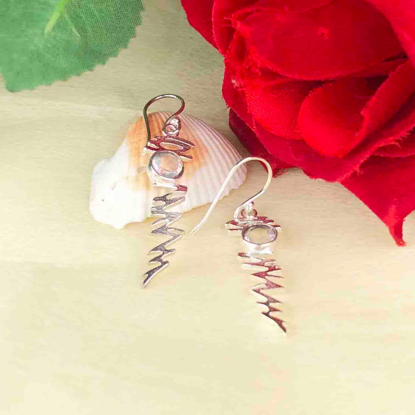 Zhupuk International Latest Stylish Gemstone Clear Quartz Earrings for Women and Girls Light Weight Dangle For Every Occasion Nickel-Free Quality ( RITI112 )