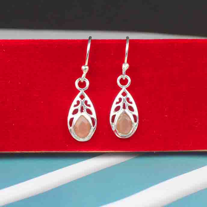 Zhupuk International Latest Design Gemstone Chalcedony Earrings for Women and Girls Light Weight Dangle For Every Occasion Nickel-Free Quality ( RITI113 )