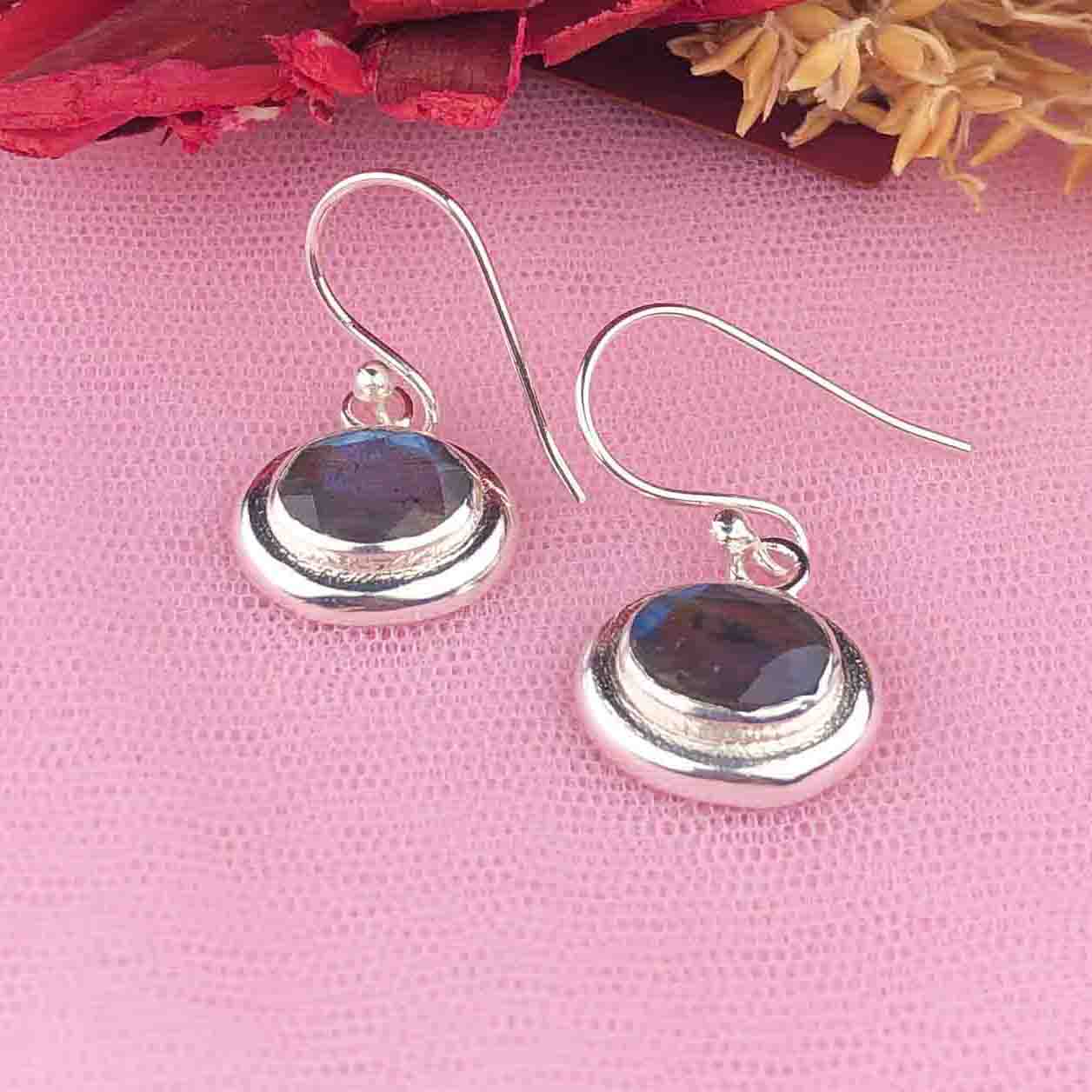 Zhupuk International Unique Design Gemstone Labradorite Earrings for Women and Girls Light Weight Dangle For Every Occasion Nickel-Free Quality ( RITI125 )