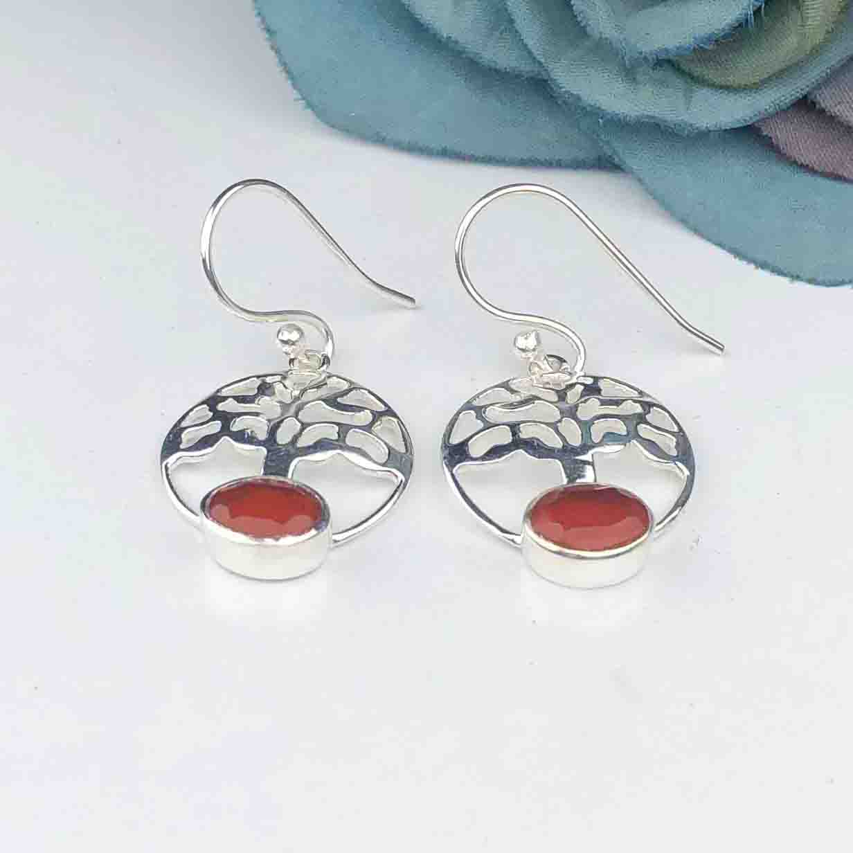 Zhupuk International Trending Design Gemstone Jasper Earrings for Women and Girls Light Weight Dangle For Every Occasion Nickel-Free Quality ( RITI126 )