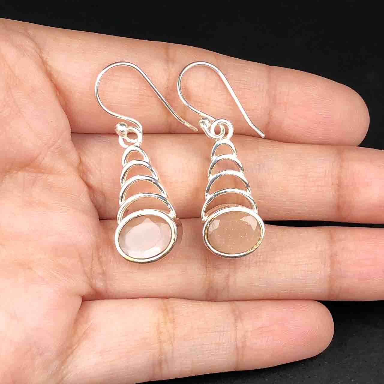 Zhupuk International Trending Design Gemstone Chalcedony Earrings for Women and Girls Light Weight Dangle For Every Occasion Nickel-Free Quality ( RITI143 )