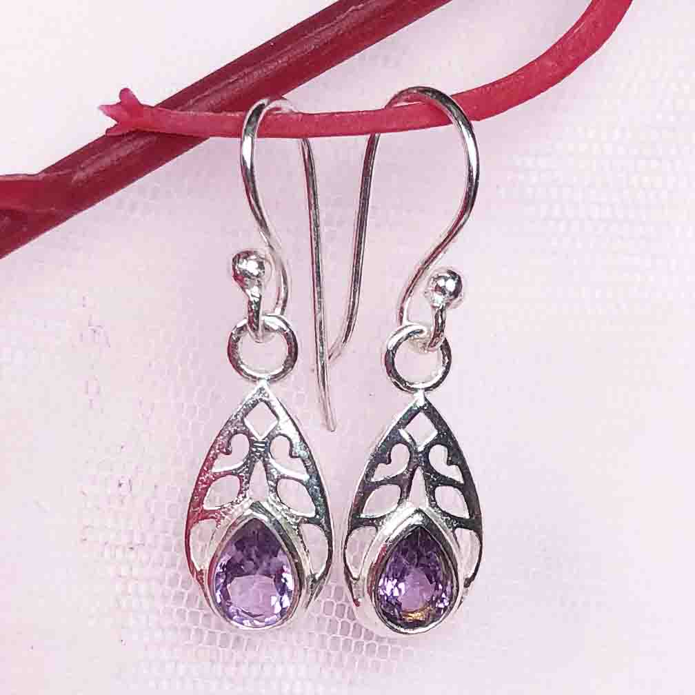 Zhupuk International Unique Design Gemstone Amethyst Earrings for Women and Girls Light Weight Dangle For Every Occasion Nickel-Free Quality ( RITI166 )