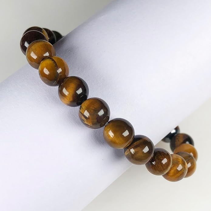 Tiger Eye Bracelet – 8mm Natural Beads | Stretchable | Grounding & Confidence Boosting Crystal Bracelet
