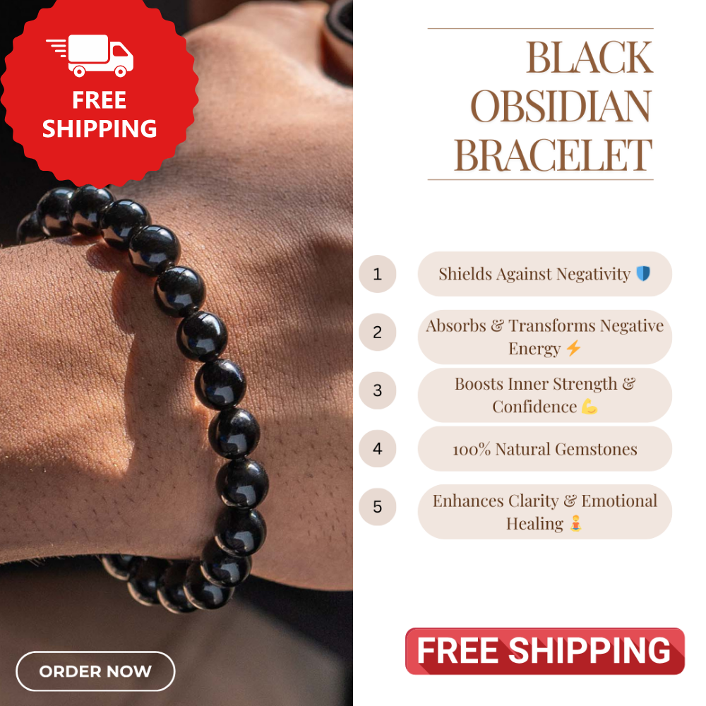Black Obsidian Healing Bracelet – Promotes Protection, Clarity, And Transformation