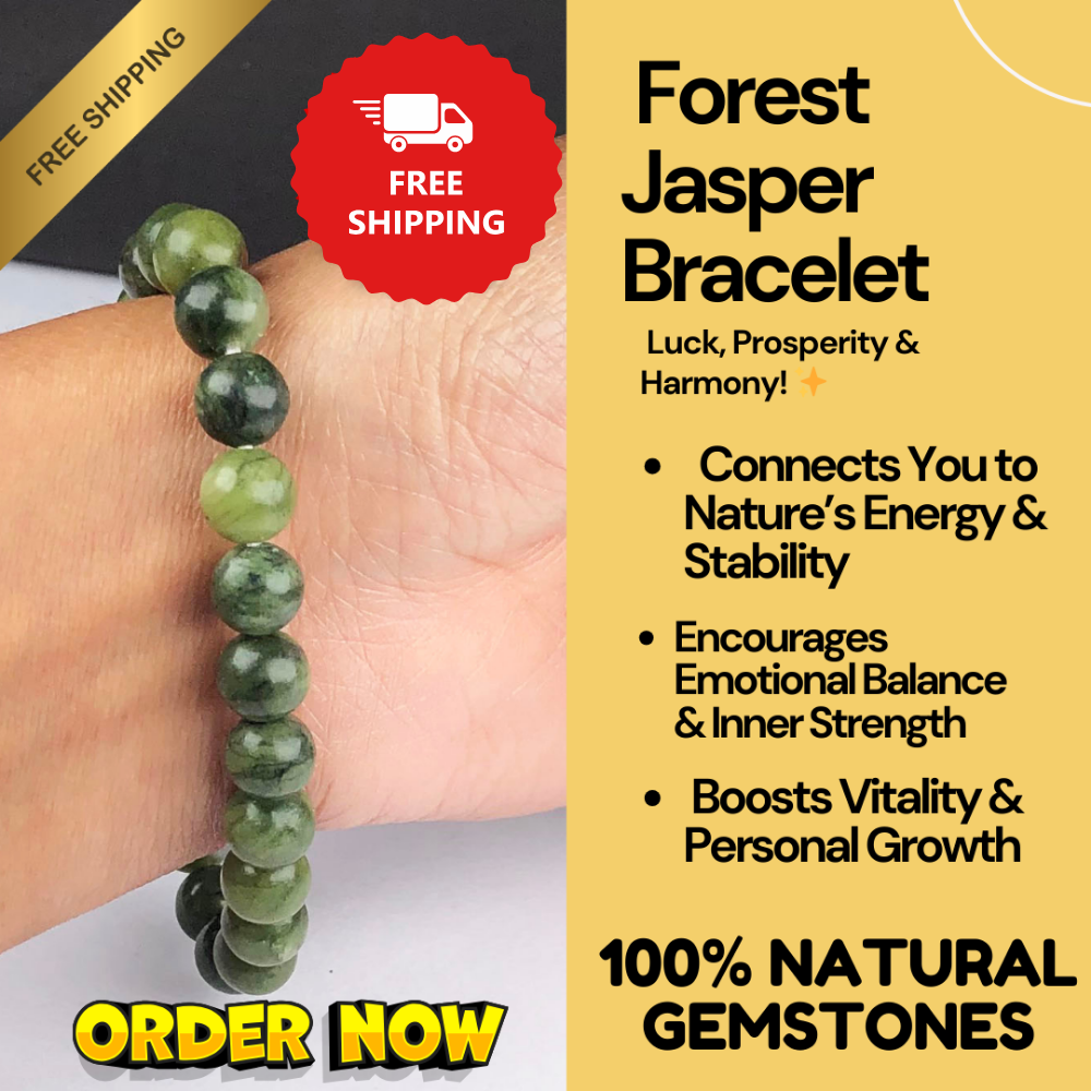 Green Jasper Healing Bracelet – Promotes Strength, Protection, And Courage