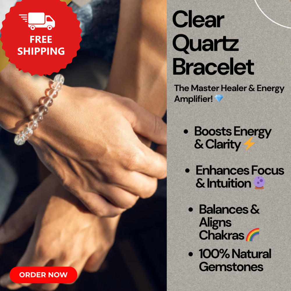 White Clear Quartz Healing Bracelet – Promotes Energy, Beauty, And Wellness