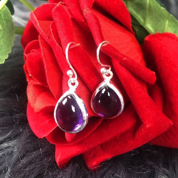 One of a kind Purple Amethyst Sterling Silver Earrings