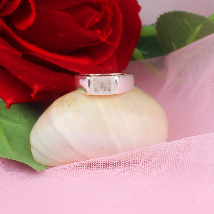 White Moonstone Ring