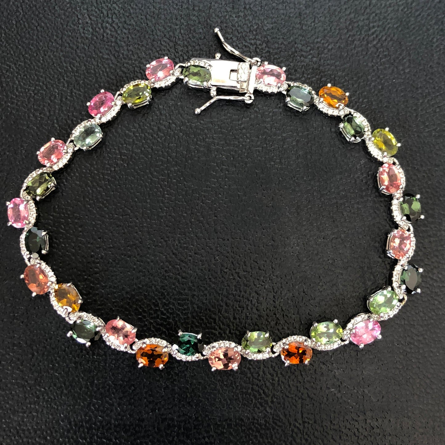 Very Beautiful Tourmaline Sterling Silver Bracelet