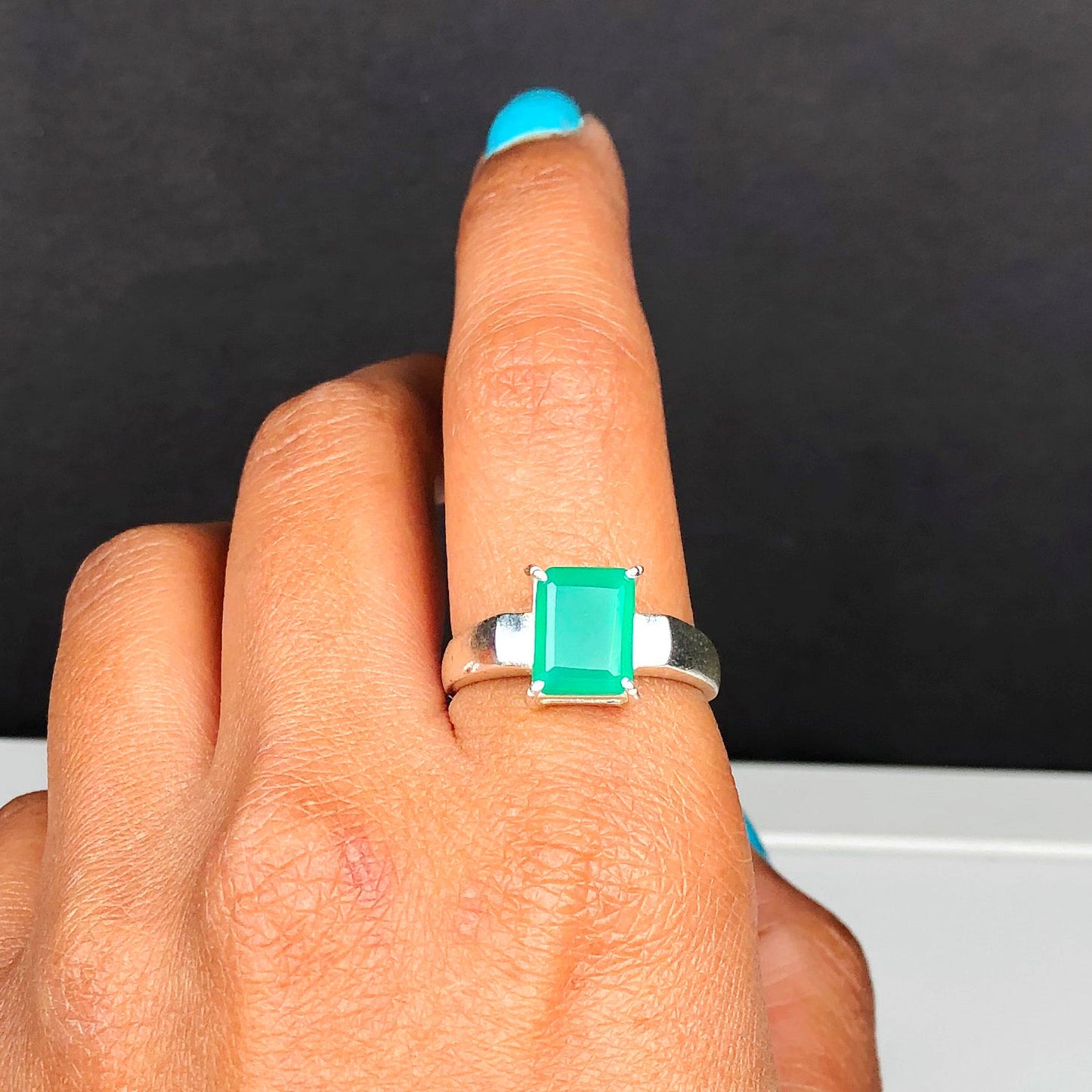 Sophisticated Green Onyx Ring for Women