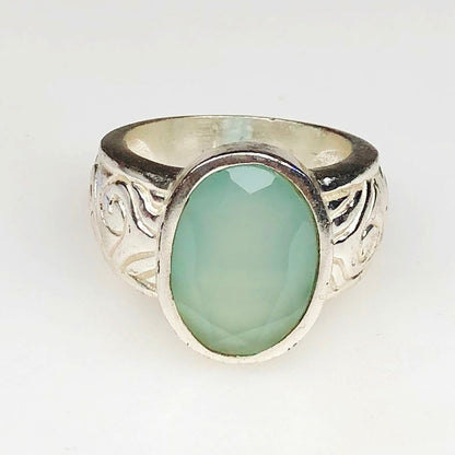 Tranquil Blue Chalcedony Ring for Women