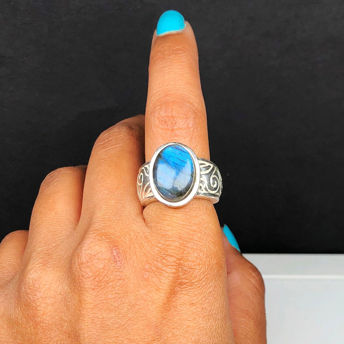 Mystical Labradorite Ring for Women