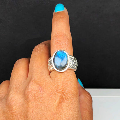 Mystical Labradorite Ring for Women