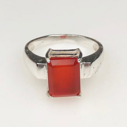 Vibrant Red Carnelian Ring for Women