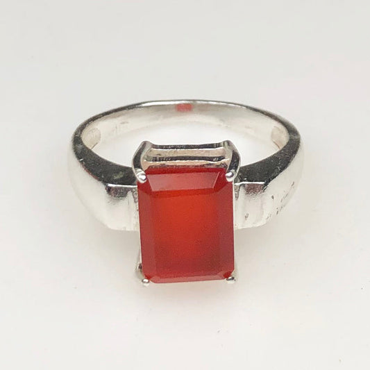 Vibrant Red Carnelian Ring for Women