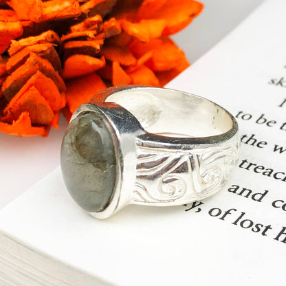 Enchanting Blue Labradorite Ring for Women