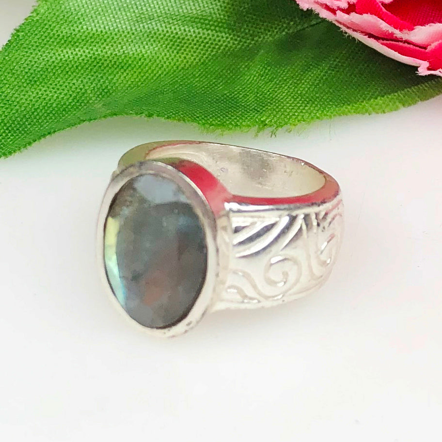 Mysterious Blue Labradorite Ring for Women