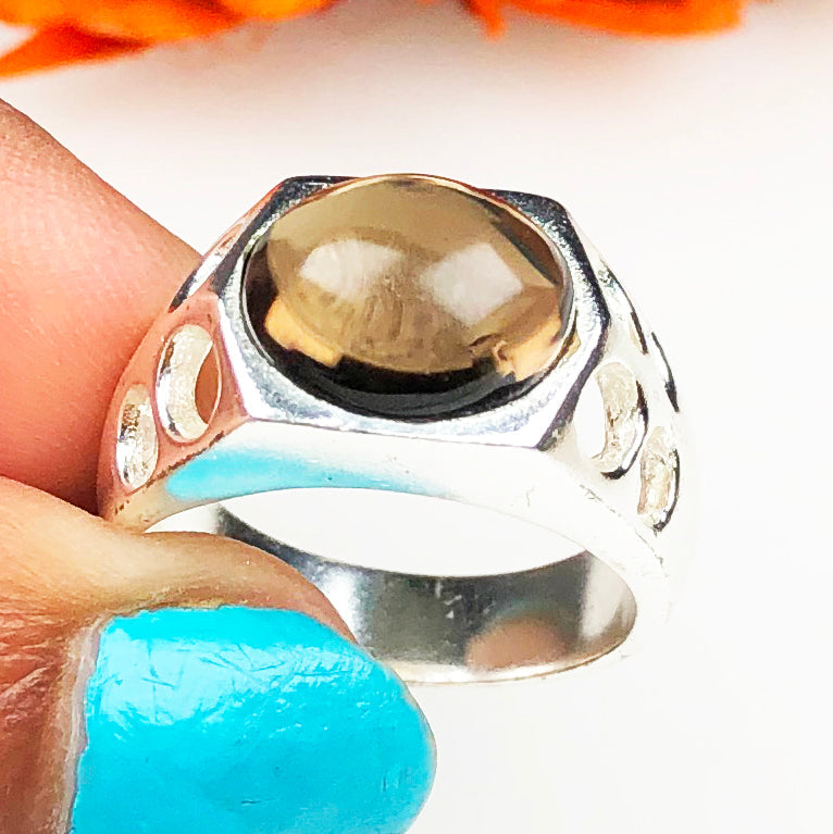 Mysterious Smoky Quartz Ring for Women