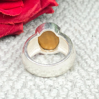 Grounded Brown Tiger Eye Ring for Women