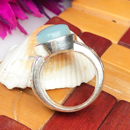 Serene Blue Chalcedony Ring for Women