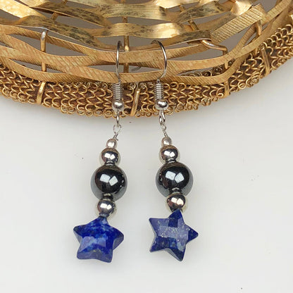 Lapis Lazuli and Hematite Earrings