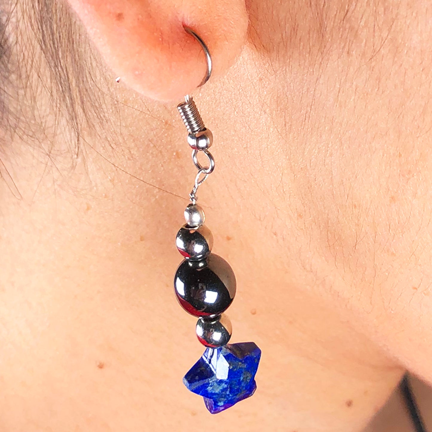 Lapis Lazuli and Hematite Earrings