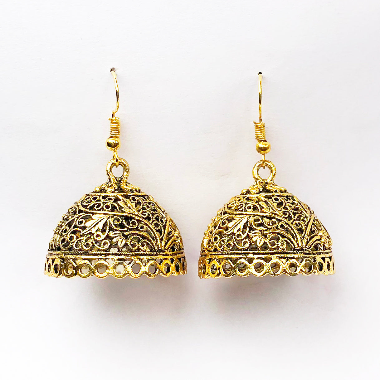 Elegant Golden Brass Earrings