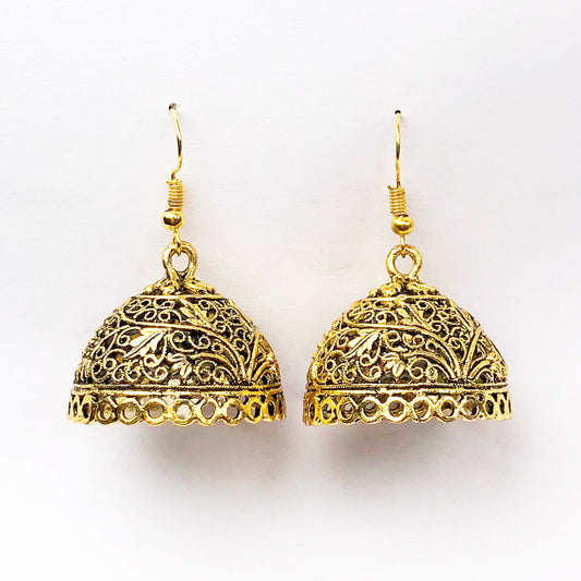 Elegant Golden Brass Earrings