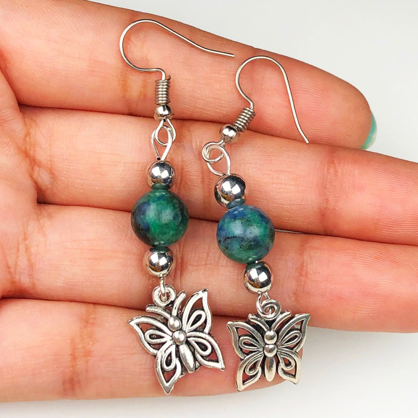 Green Jasper Earrings
