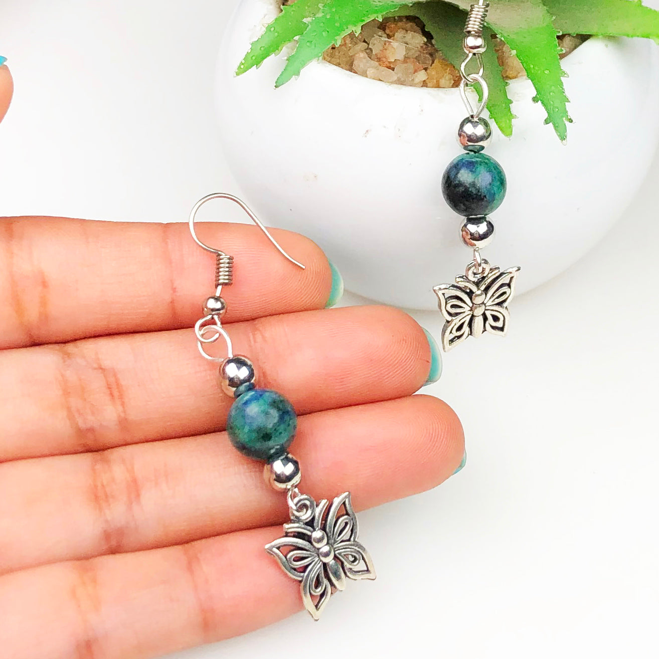 Green Jasper Earrings