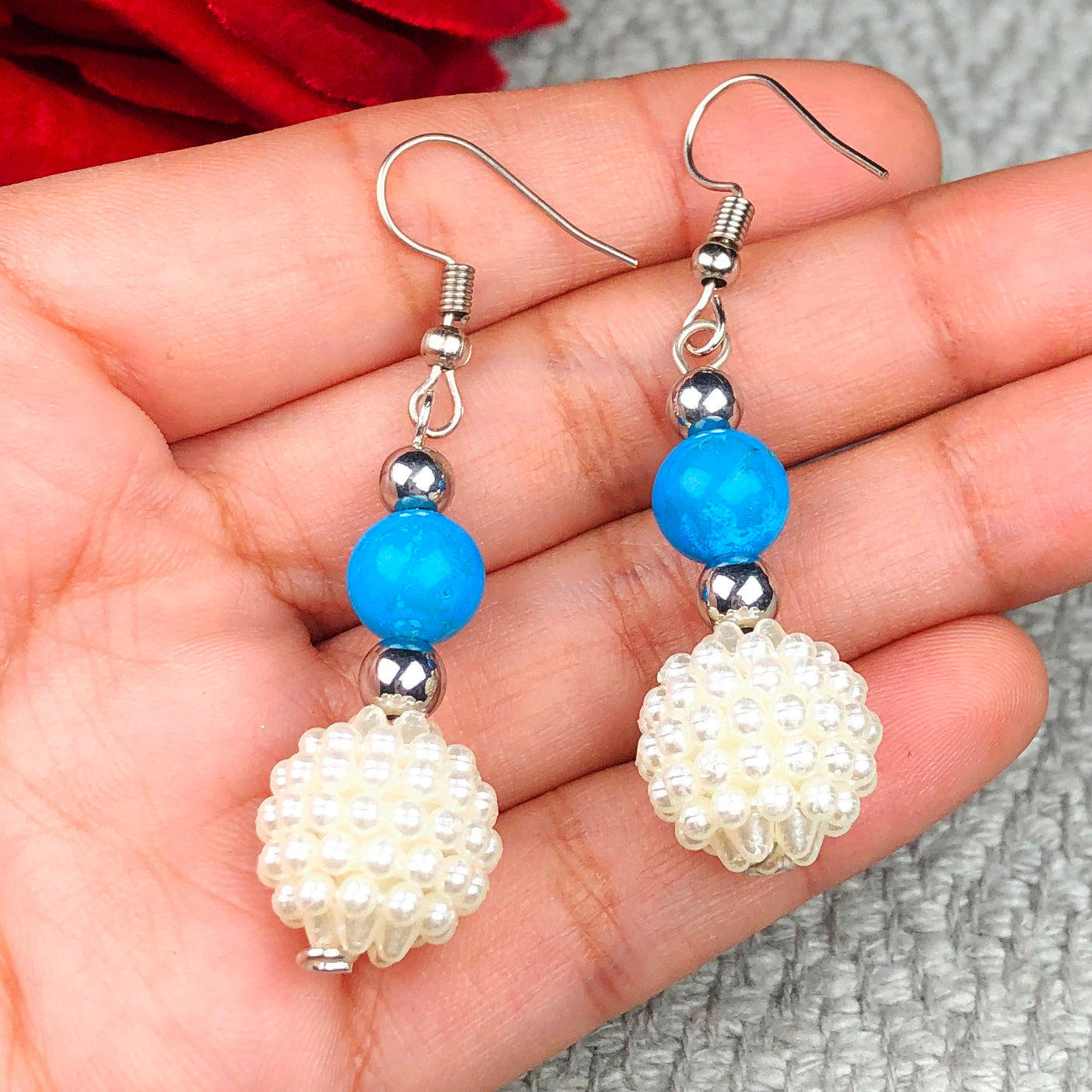 Pearl and Howlite Earrings