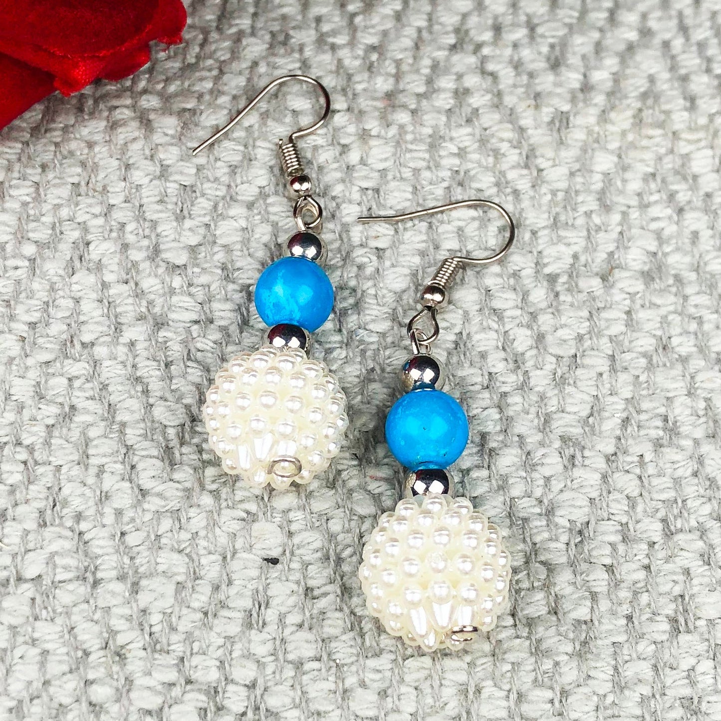 Pearl and Howlite Earrings