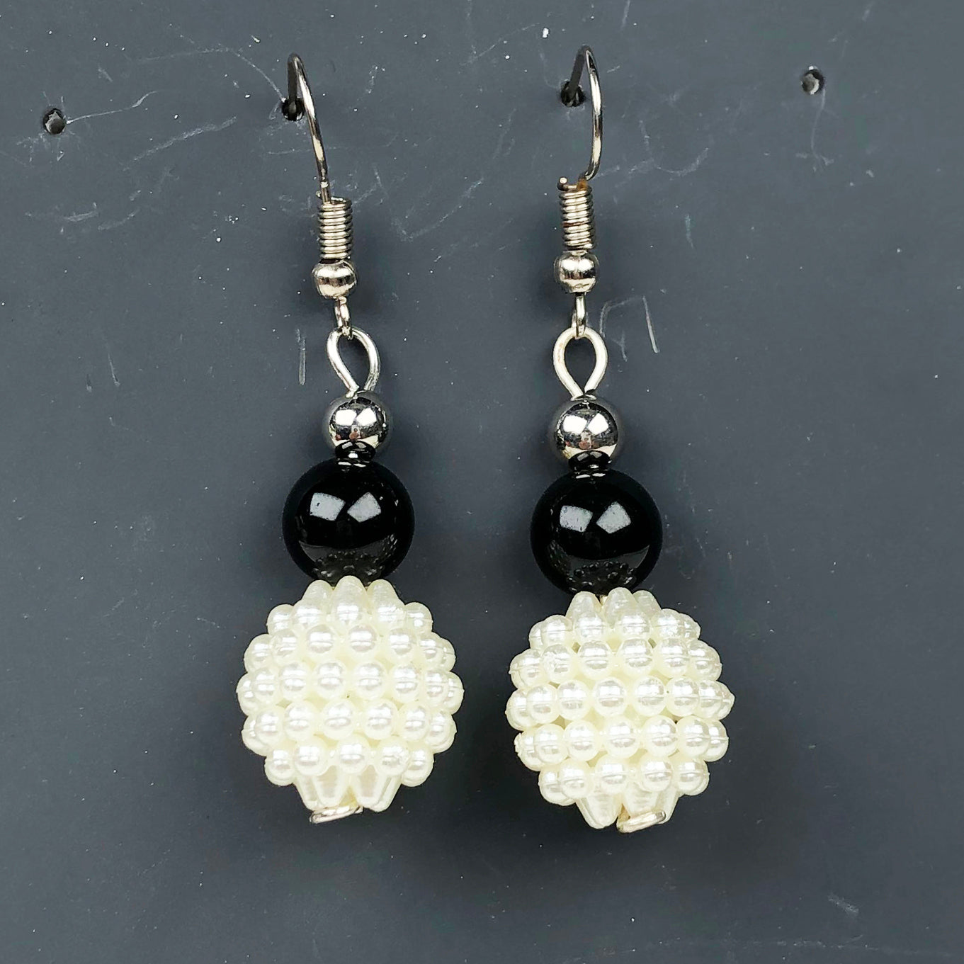 Pearl and Onyx Earrings