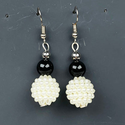 Pearl and Onyx Earrings