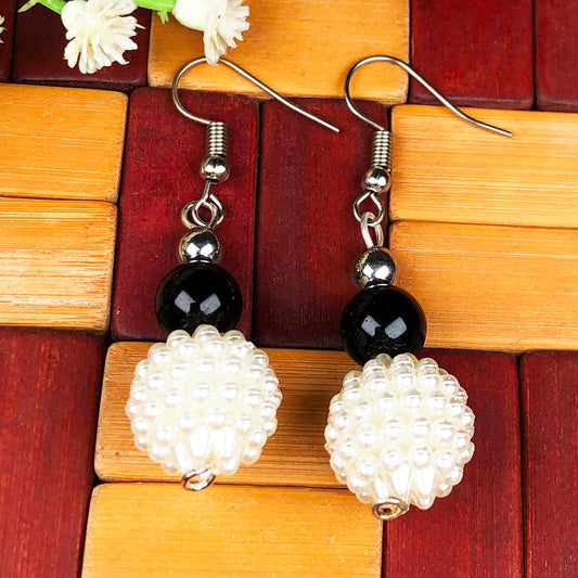 Pearl and Onyx Earrings