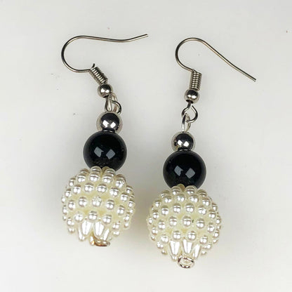 Pearl and Onyx Earrings