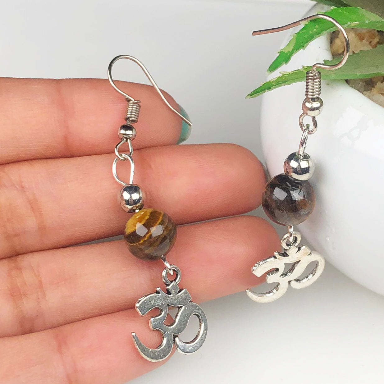 Delicate Tiger Eye Earrings