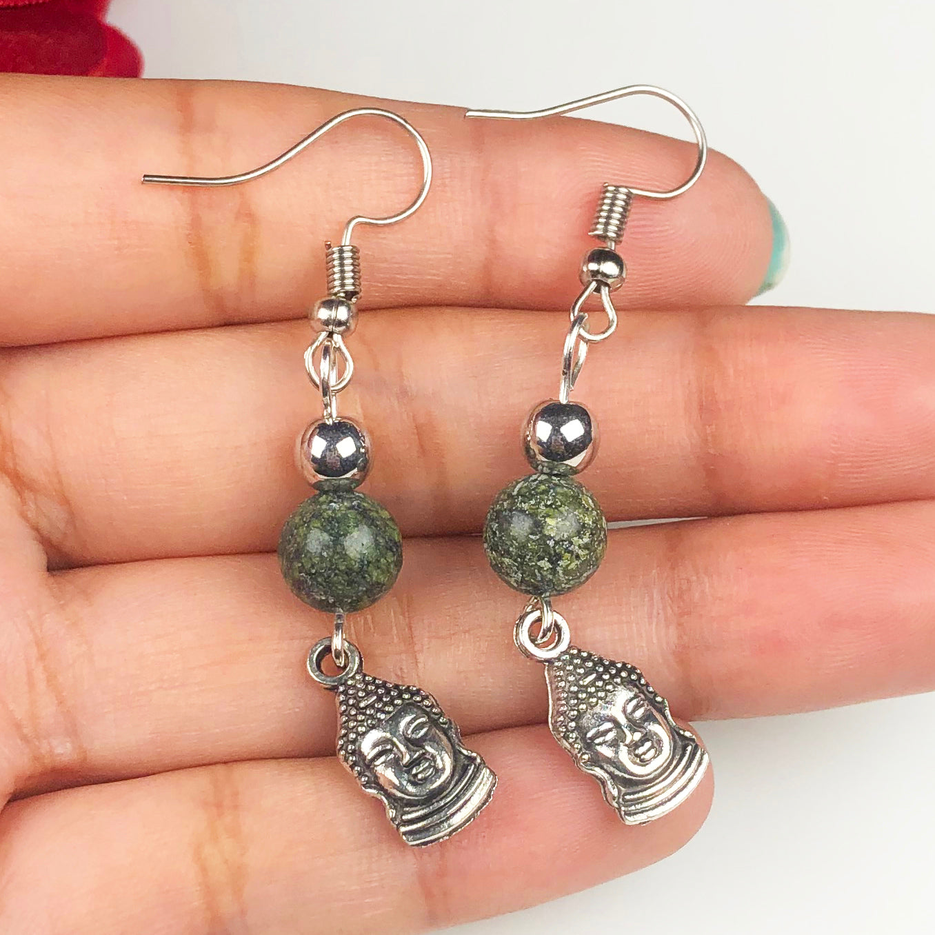 Elegant Green Jasper Earrings